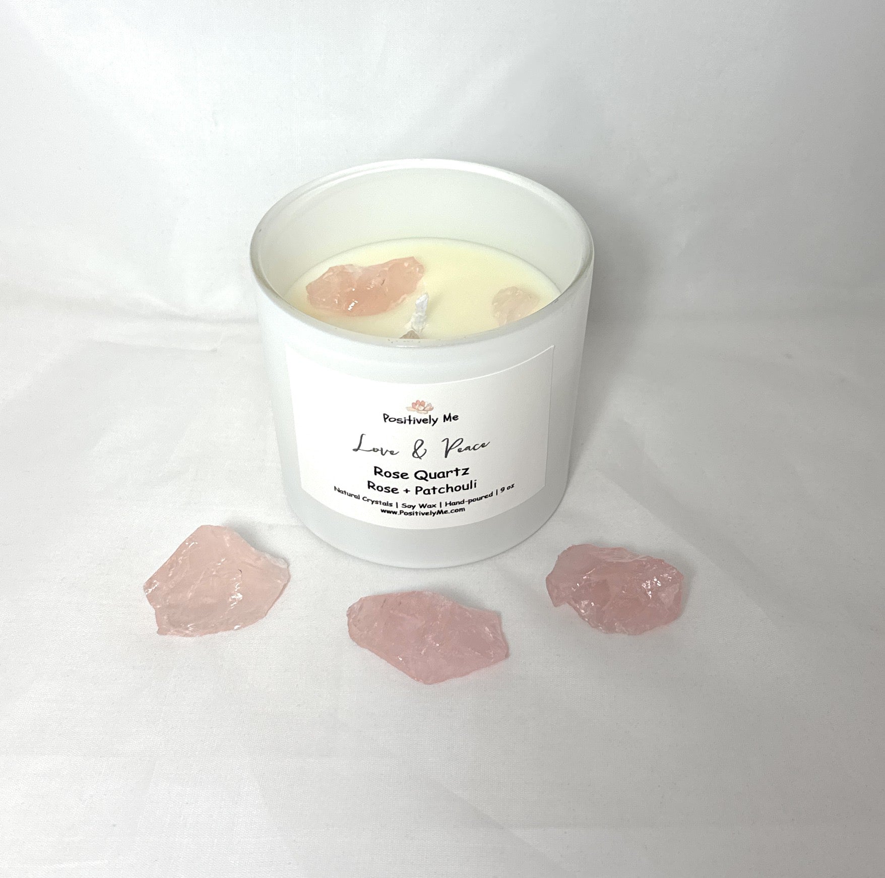 Rose Quartz Crystal Aromatherapy Candle