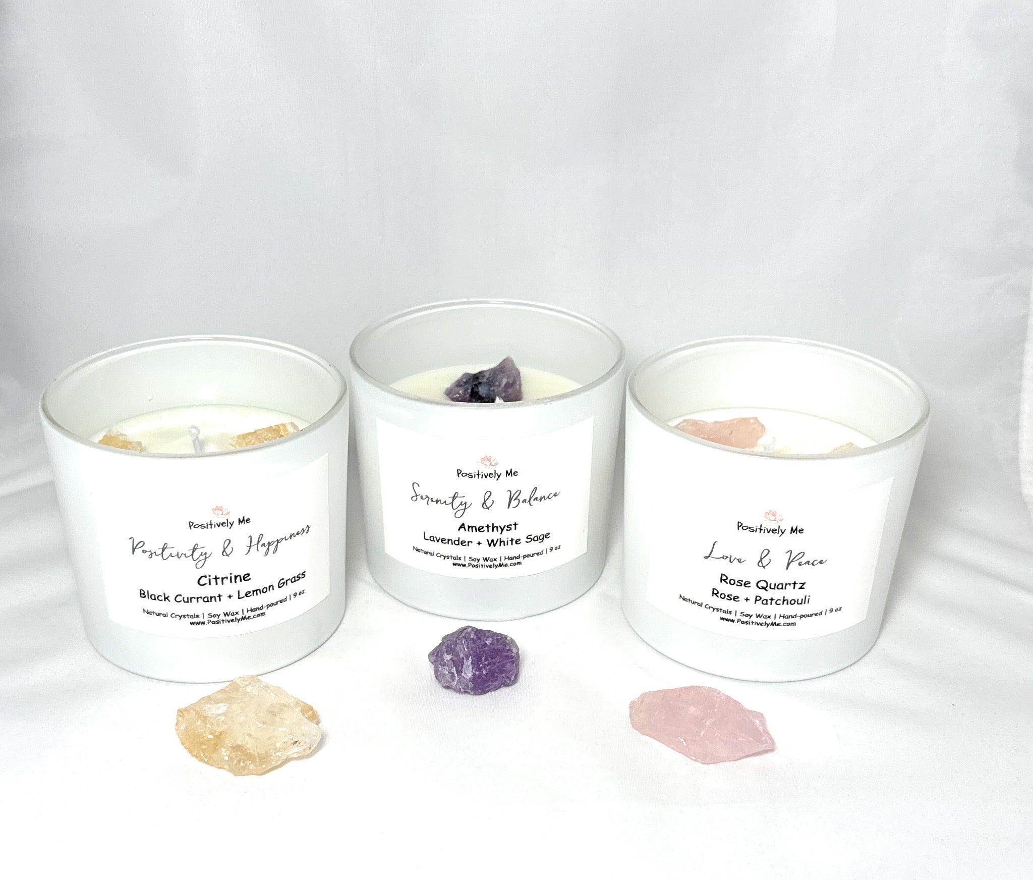 Crystal scented candles