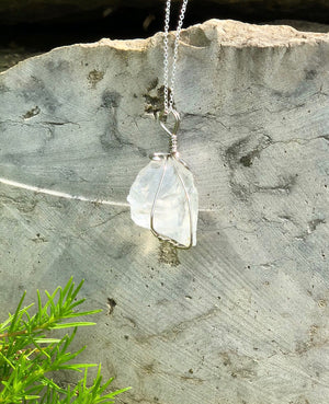 Clear Quartz Crystal Wire Wrapped Necklace