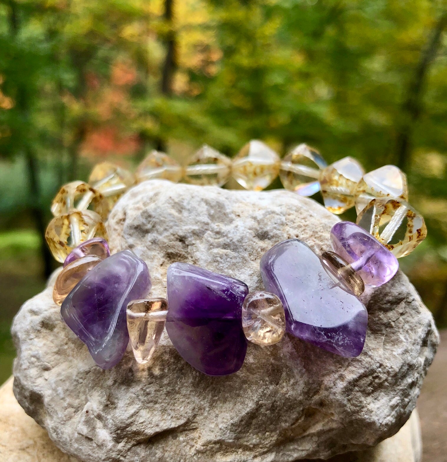 Amethyst and Quartz Bracelet