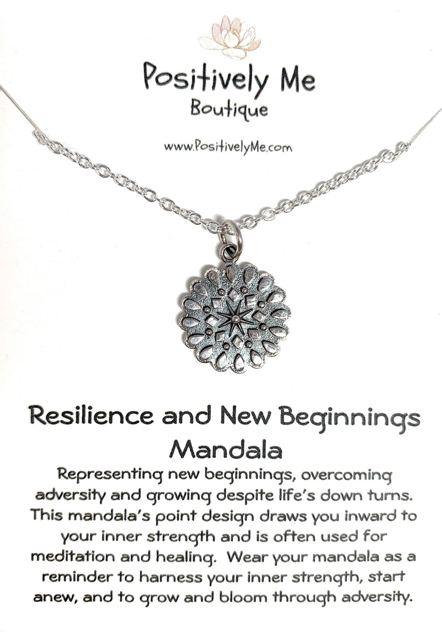 Resilience and New Beginnings Mandala Sterling Silver Necklace