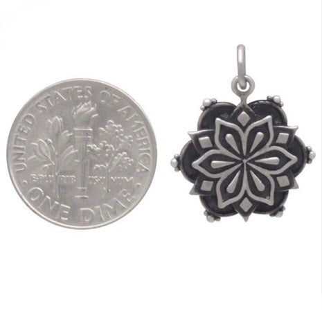 Gratitude Mandala Sterling Silver Necklace