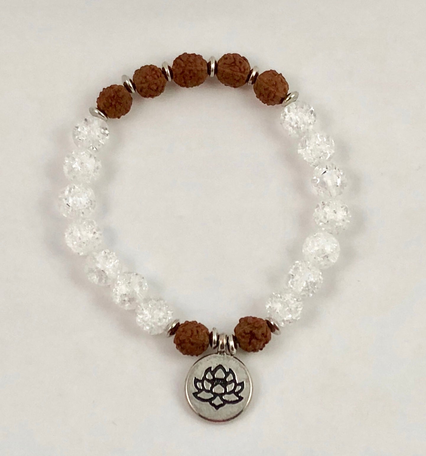 Purity Crackled Clear Quartz Bead Bracelet