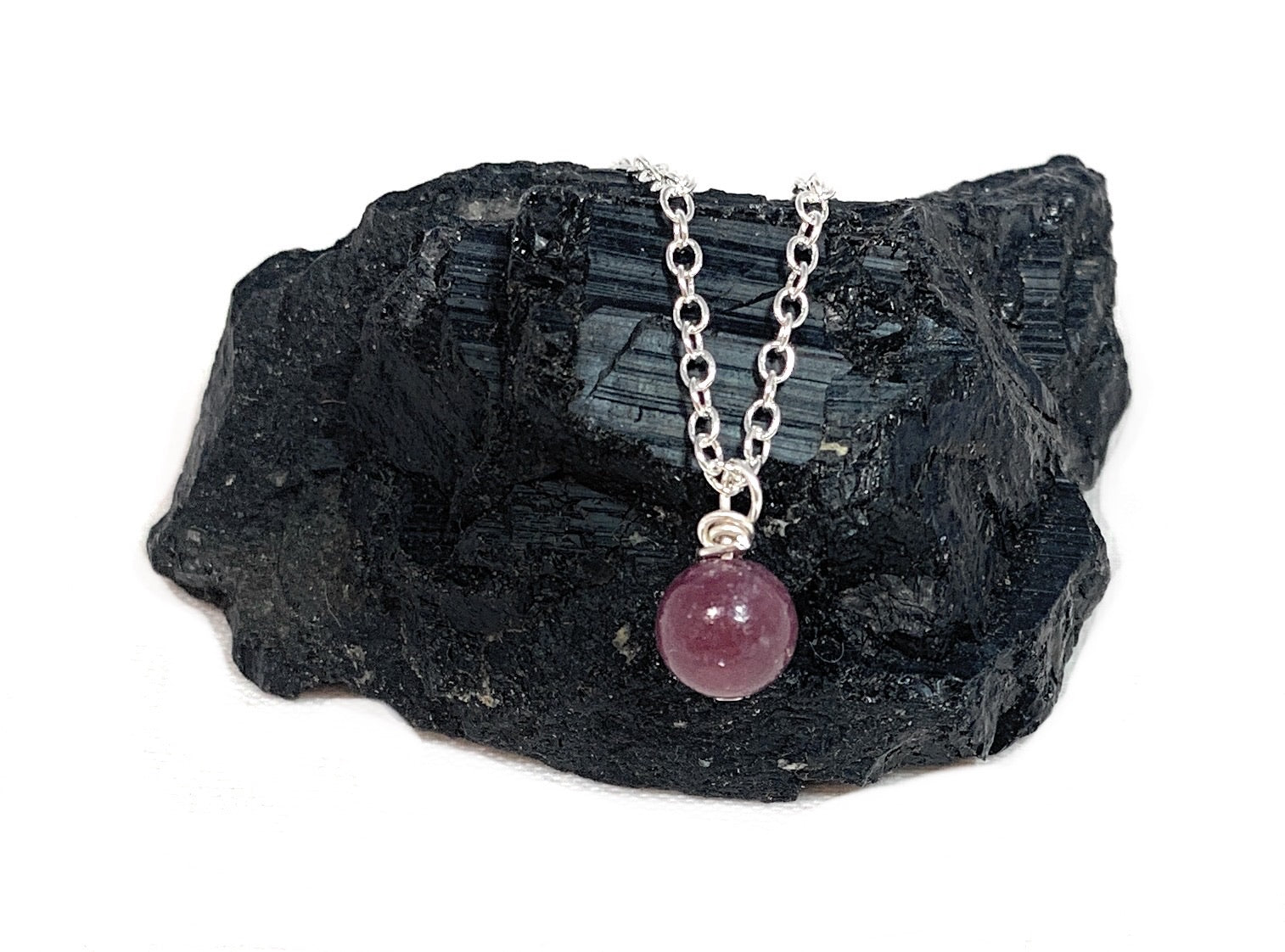 Anti Anxiety  Lepidolite Sterling Silver Necklace