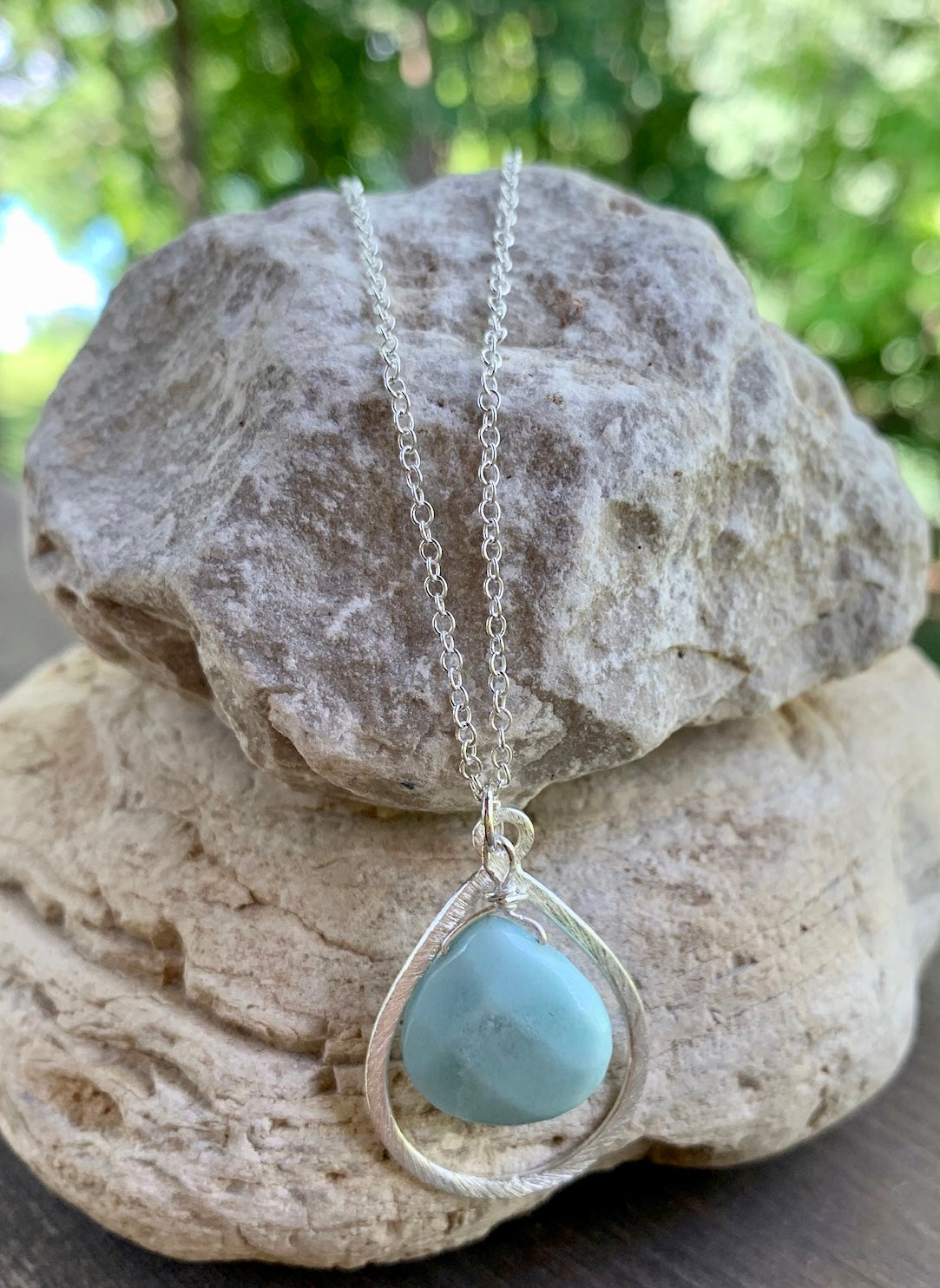 Amazonite Tear Drop Pendant