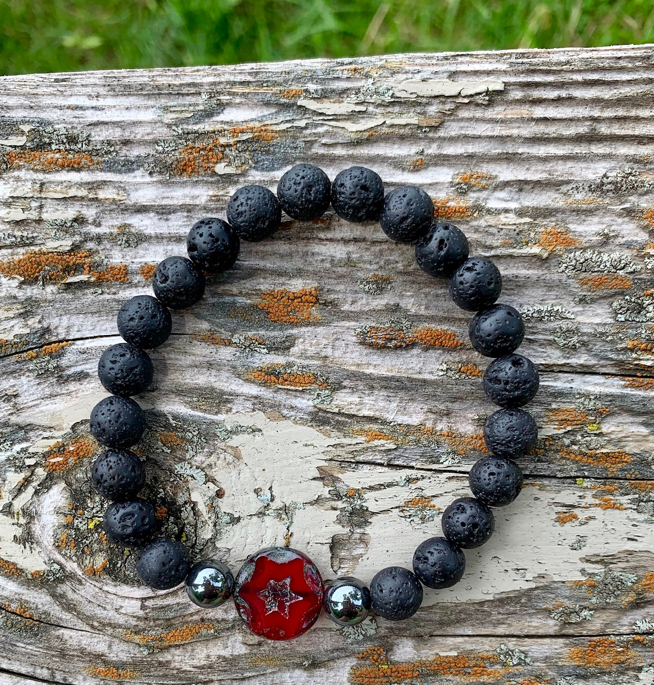 Find Your Balance Lava and Hematite Aromatherapy Men’s Bracelet