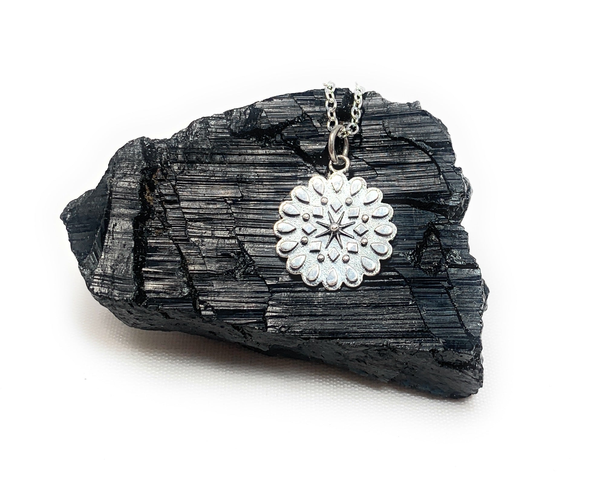 Resilience and New Beginnings Mandala Sterling Silver Necklace