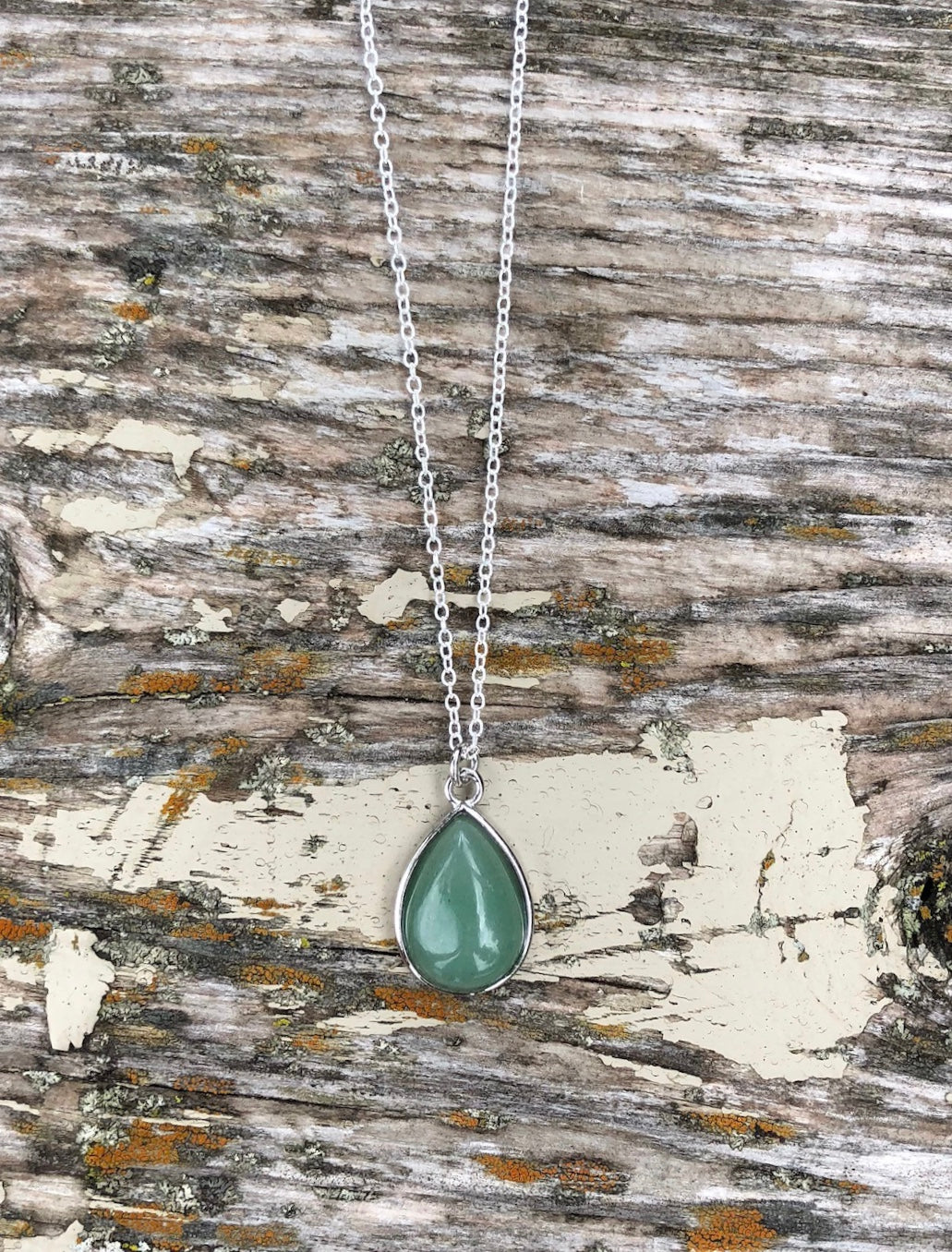Natural Gemstone Drop Necklace