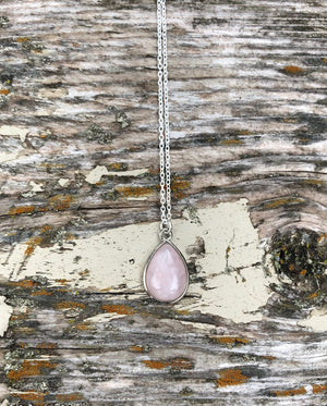 Natural Gemstone Drop Necklace