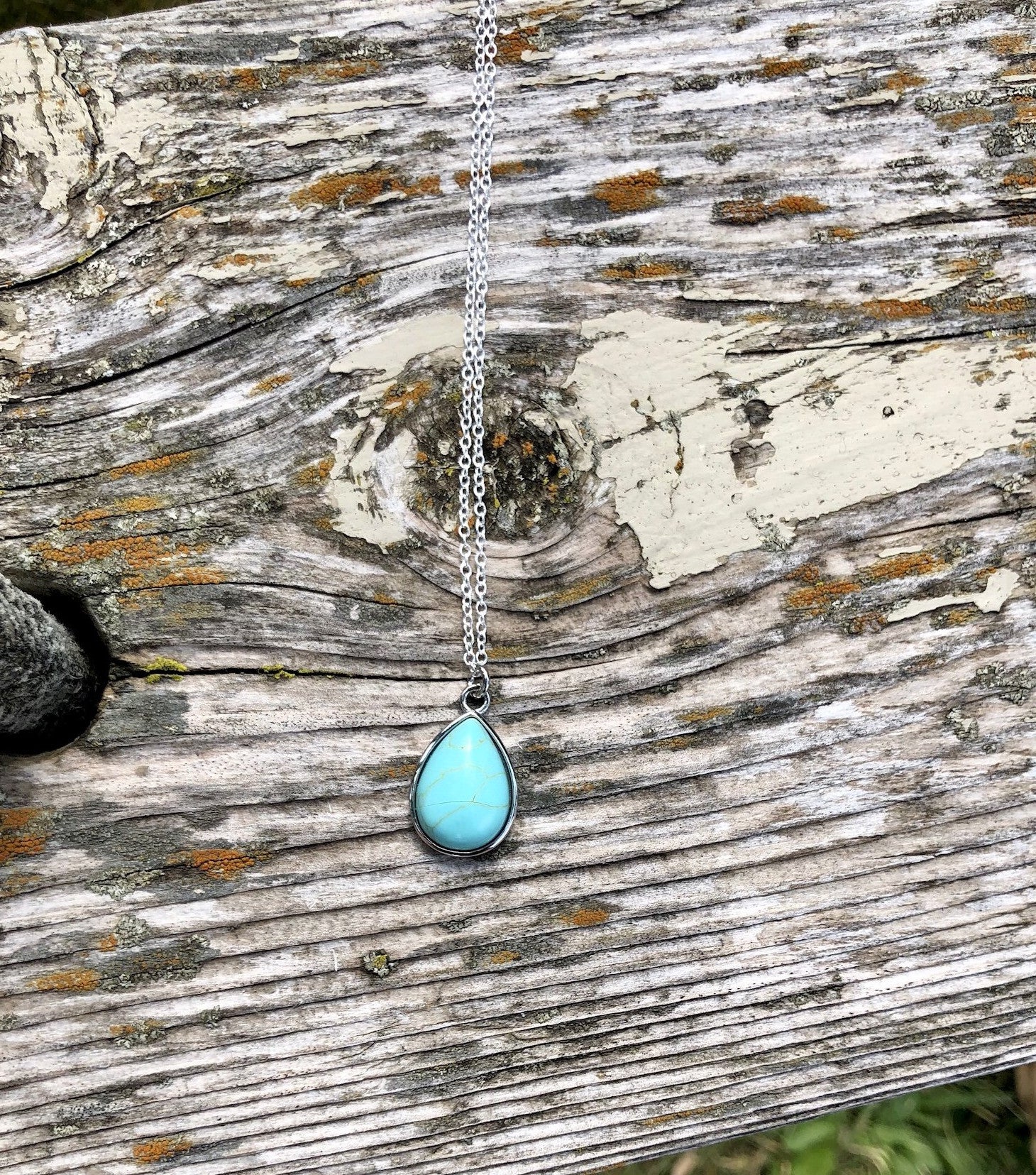 Natural Gemstone Drop Necklace