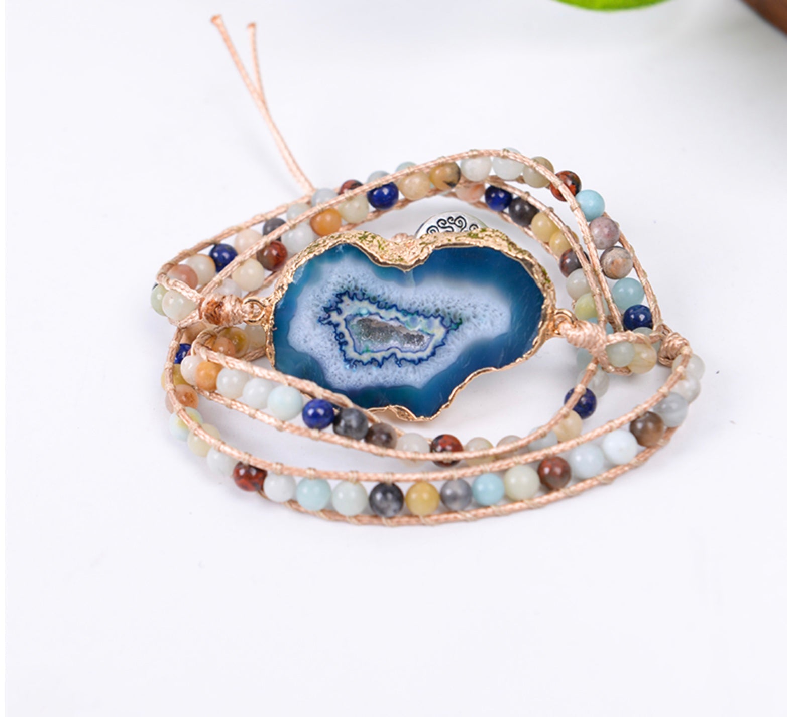 Blue Lace Agate Wrap Bracelet