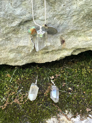 Clear Quartz Crystal Earrings
