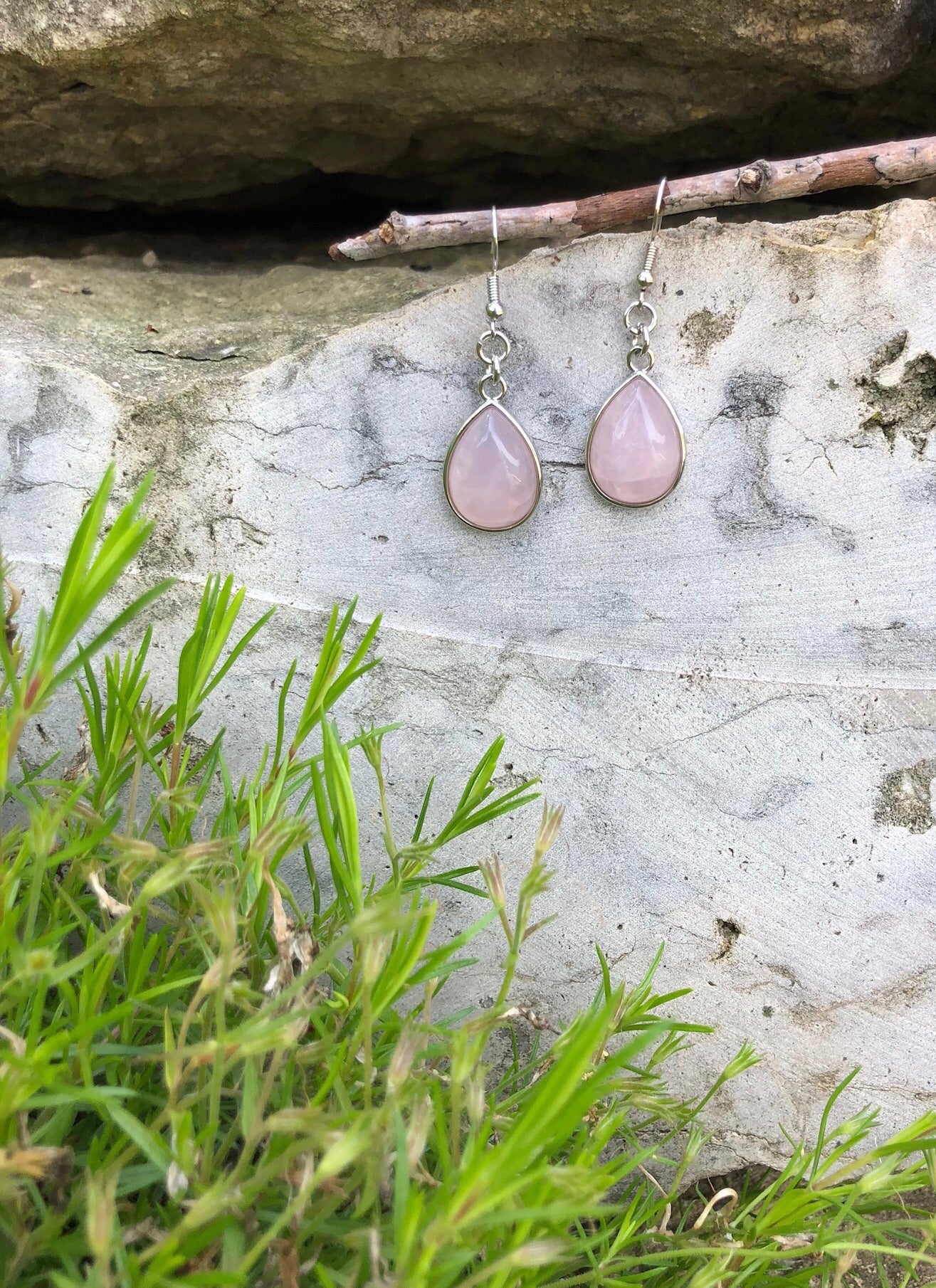 Natural Gemstone Drop Earrings