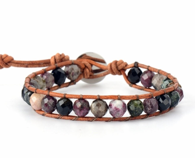 Tourmaline Leather Bracelet