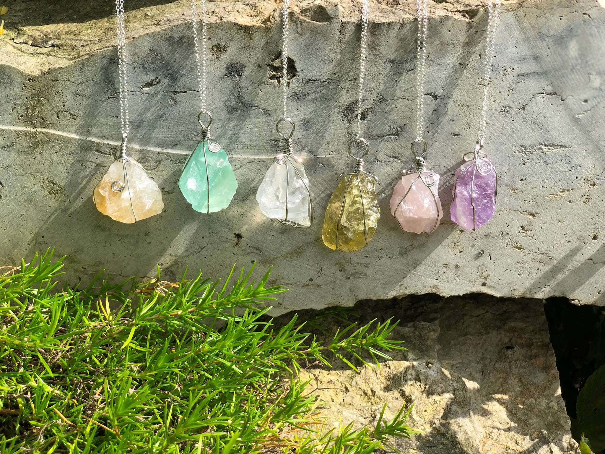 Clear Quartz Crystal Wire Wrapped Necklace