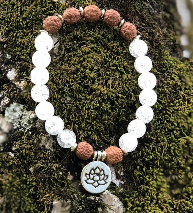 Purity Crackled Clear Quartz Bead Bracelet