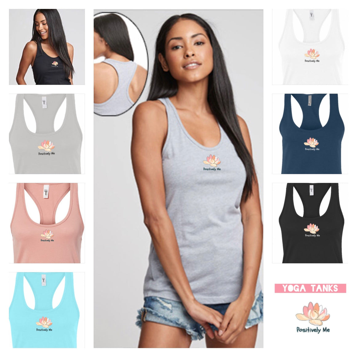 Lotus Flower Yoga Tank Tops Positively Me