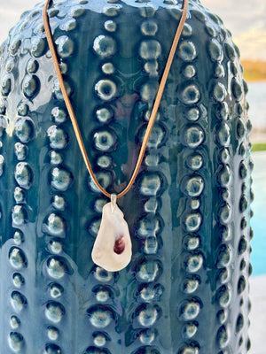 Oyster and Suede Necklace