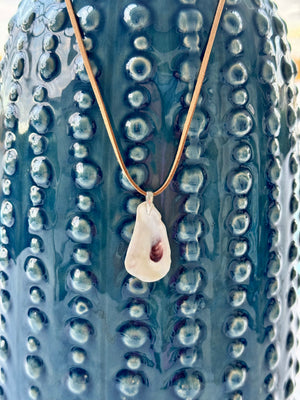 Oyster and Suede Necklace