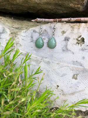 Natural Gemstone Drop Earrings