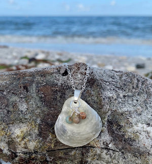 Shell and Agate Sterling Silver Necklace