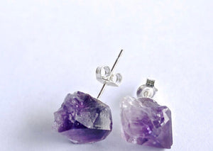 Amethyst Crystal Stud Earrings