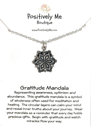 Gratitude Mandala Sterling Silver Necklace