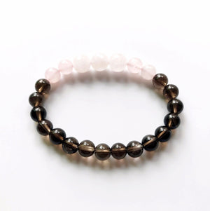 Rose Quartz and Smoky Quartz Bracelet