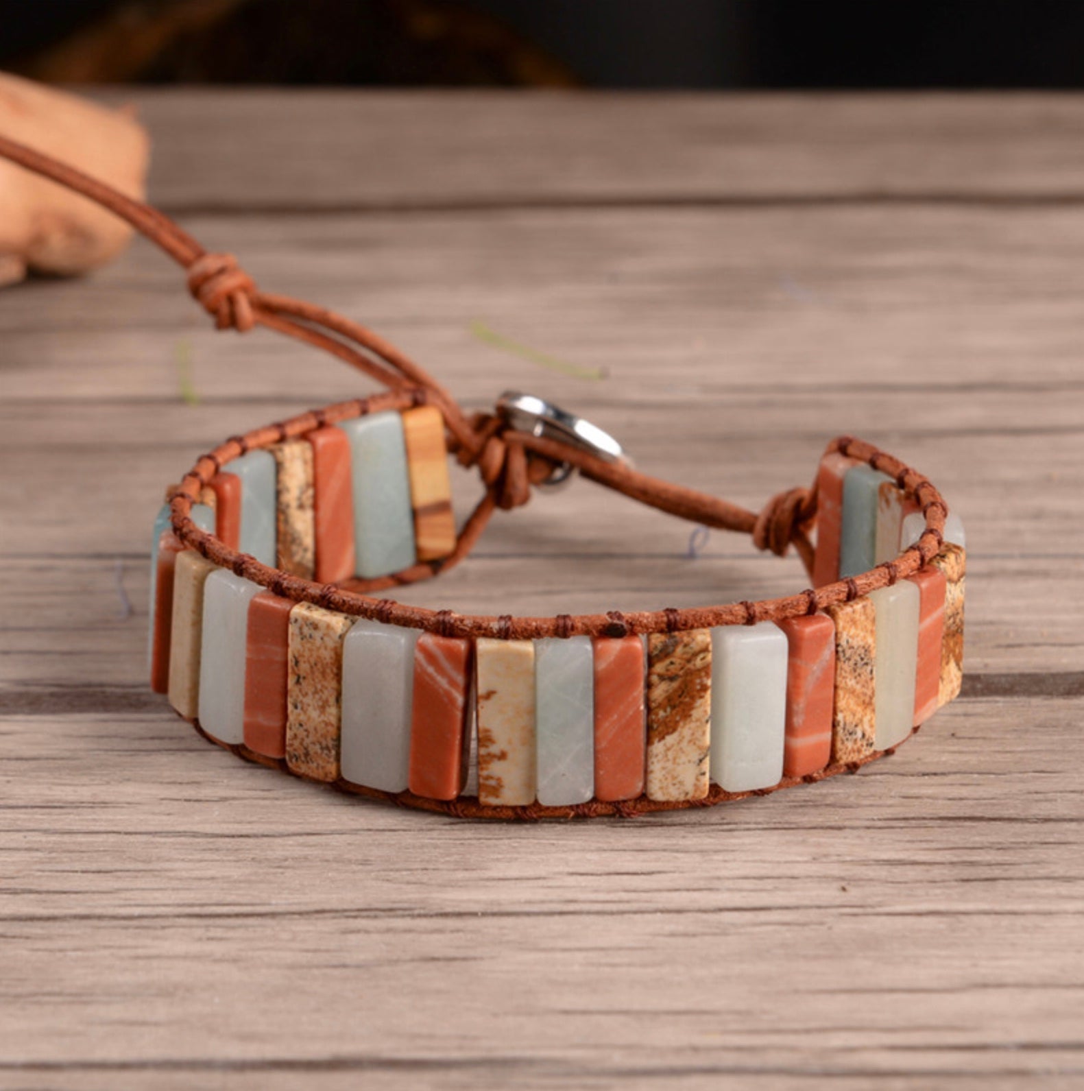 Stone Step Leather Bracelet Kit with Dakota Stones Gemstones